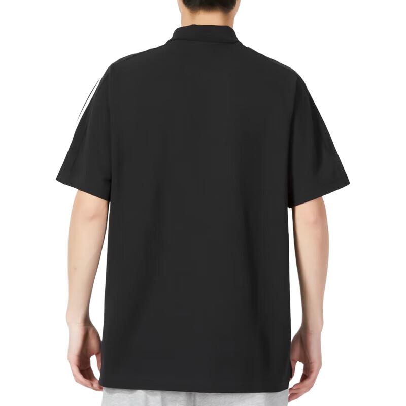 Adidas Polo Shirts Men's Black Polo Collar Moderate Straight Fit IC9310