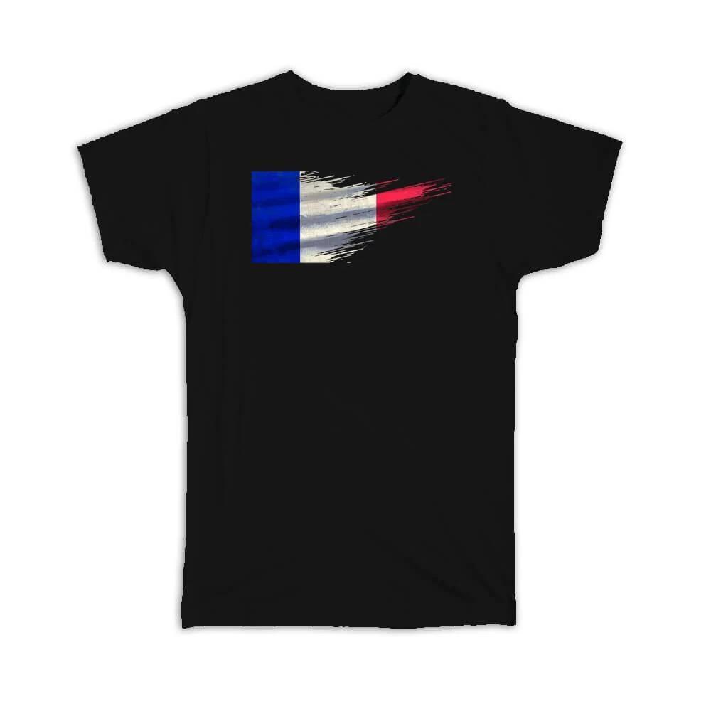 Gift T-Shirt : France Flag Modern Country Expat S