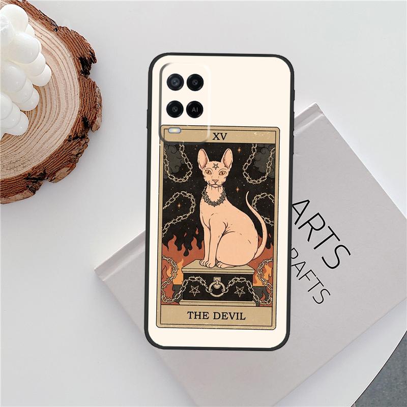 Tarot Card Cute Art Cats Case For Oppo A96 A58 A18 A38 A78 A98 A17 A77 A80 A40 A60 A16 A76 A74 A94 A54 A15 A57S Cover