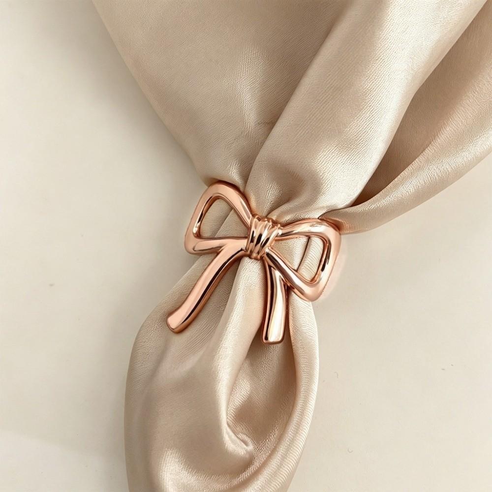 Multifunctional Bow Scarf Buckle Zinc Zinc Alloy Shawl Clasp Adjustable Clothes Corner Clip Party