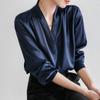 Satin Shirt For Women Long Sleeve With French Design And Classic Style For Office Wear