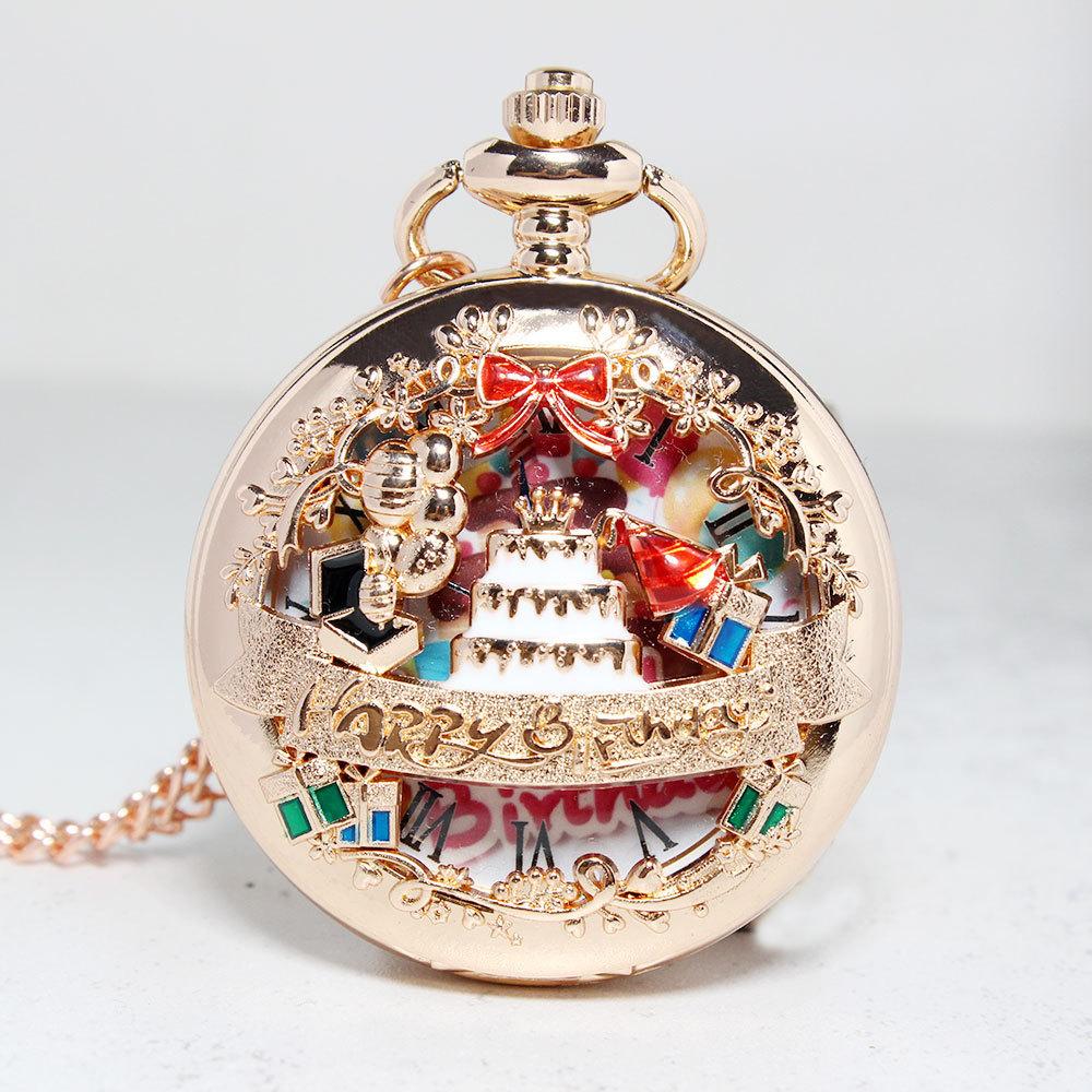 

Новые креативные кварцевые карманные часы Happy Birthday Series Подарочные часы