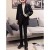 2026 Spring Plus Size High Waist Elastic Split Casual Pants for Women, Black Straight Narrow Leg Floor-Length Pants for Plus Size Women