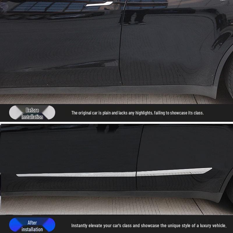 Tesla Model Y Front & Rear Door Protective Decorative Strips, Easy Installation.