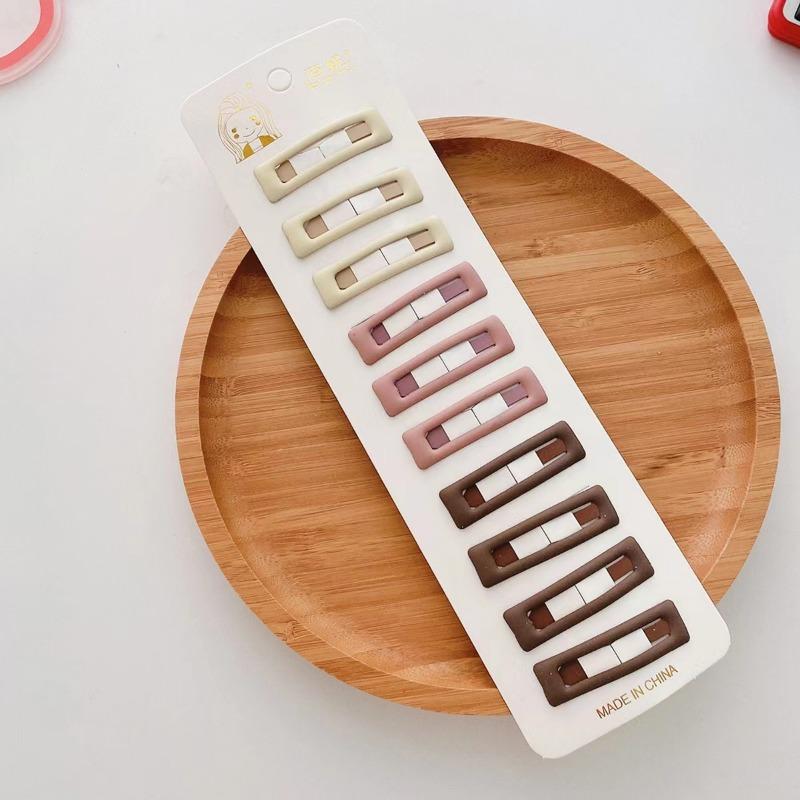 

10pcs New Korean Hairpins for Children Girl Milk Tea Color Princess Barrettes Bang Side Clip Little Girl Hair Accessories 10Pcs