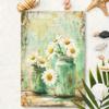 Tin Sign Daisy Flower in Glass Jar Wall Art Home Decor Metal Painting
