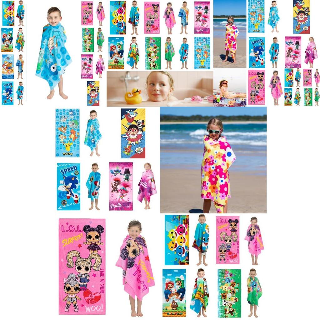 Boys Girls Pokemon Bath Towels Microfiber Beach Pool Swim Towel