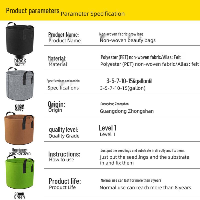 Non-Woven Fabric Garden Grow Bag for Balcony and Green Plants