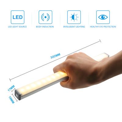 Wireless Under Cupboard Light LED Motion Sensor Cabinet Light USB Rechargeable Long Strip Night Lamp For Kitchen Closet Wardrobe
