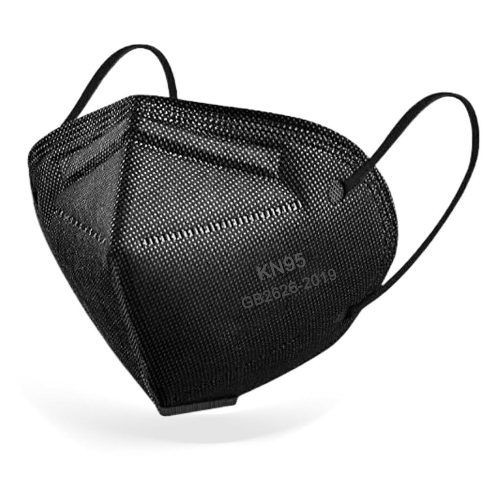 YUAKOU KN95 Protective Face Masks 50pcs, Breathable Comfortable, Disposable Individually Wrapped,5-Ply Protection KN95 Adults Mask Black