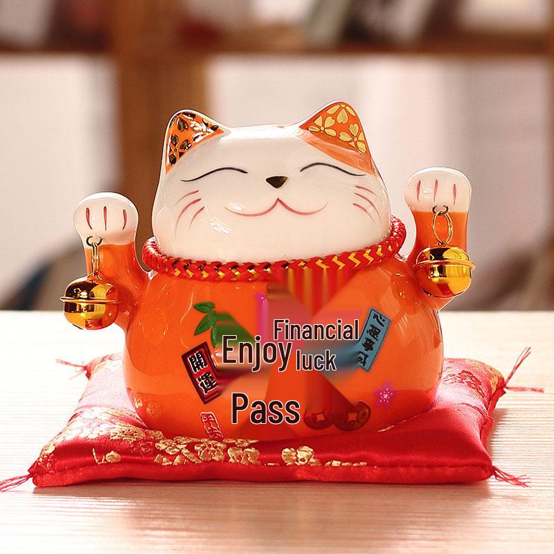 Large Ceramic Lucky Cat Ornament: Creative Piggy Bank & Home Decoration Gift