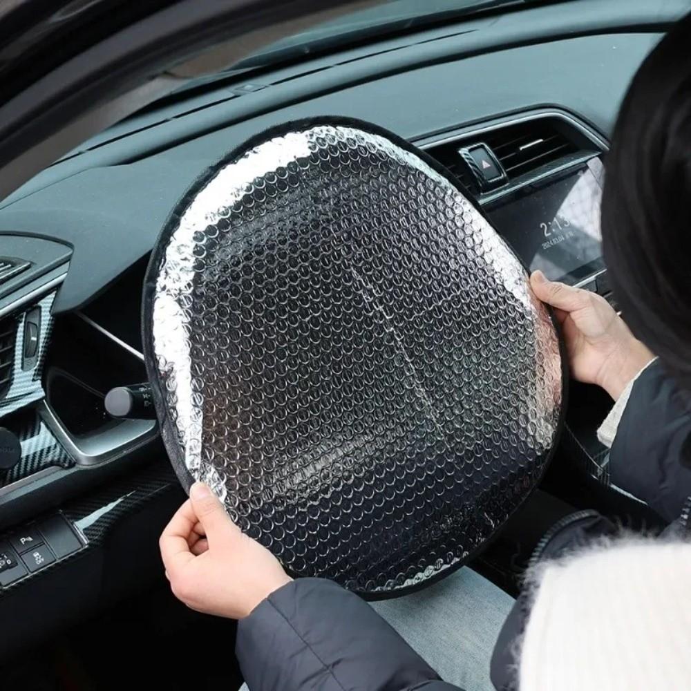 Heat-Resistant Car Steering Wheel Sunshade Cover  Car Interior Accessories