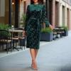 2025 Autumn/Winter Elegant Long-Sleeved Bodycon Slimming Midi Dress
