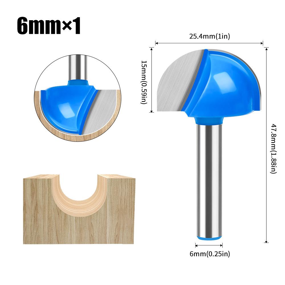6 Handle 12 Handle Slotting Knife Bottom Digging Knife Woodworking Round Bottom Knife, Engraving Machine, Trimming Machine Knife Head Round Bottom