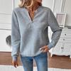 Herbst Winter Einfarbig Lässig Mode Reißverschluss Sweatshirt Damen Schlicht Alleskönner Unterteil Pullover Oberteil