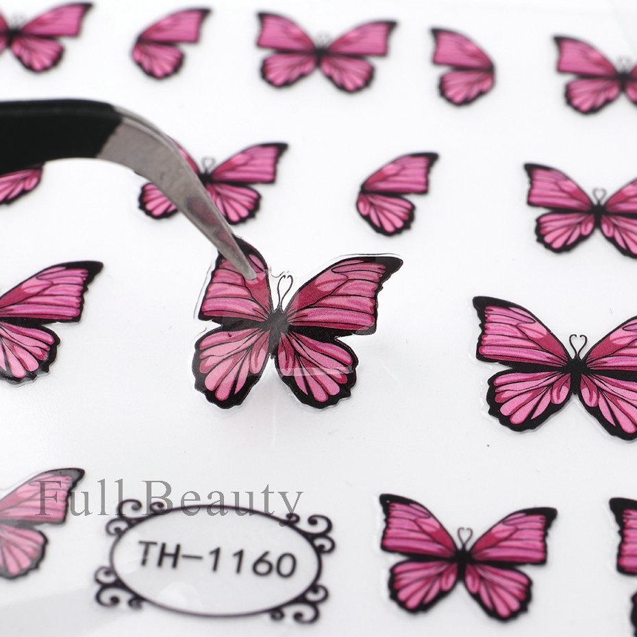 Nail Art Stickers Ins Spring Blue Variety Butterfly Fresh Thin Tough Adhesive Nail Stickers