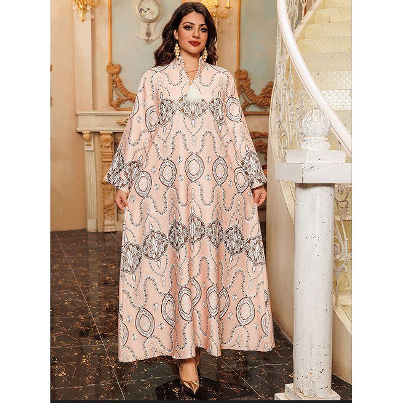 Indonesia Middle East Arabia Turkey Saudi Arabia Indonesia Hot Drilling Beads Print Robe Dress Dresses