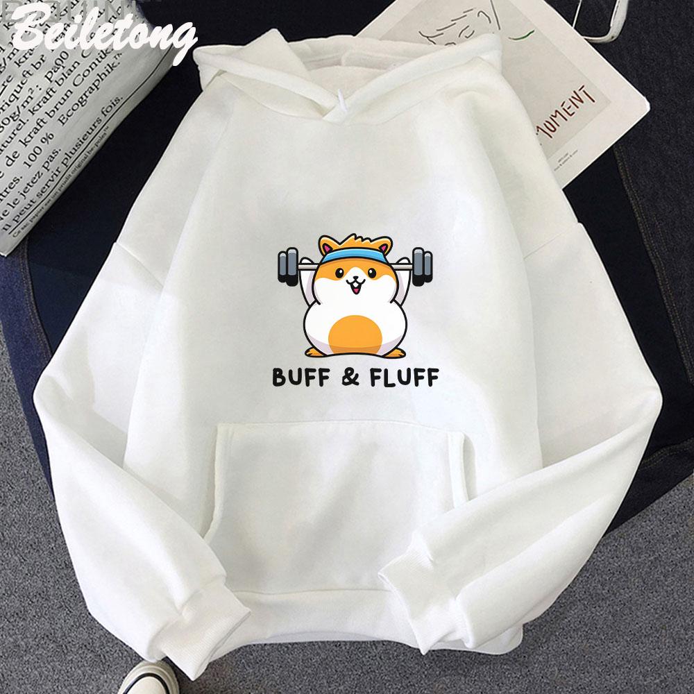 Hamster Print Hoodies Spring Autumn Kawaii Graphic Sweatshirts Harajuku Men's Clothing Oversized Woman Cartoon Sweatshirt