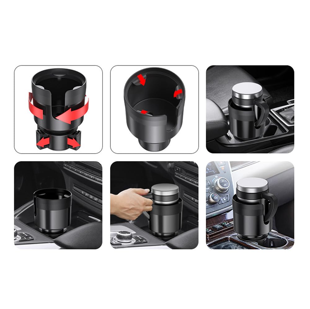 OEMASSIVE Car Drink Multifunctional Car Cup Smartphone Console Car Cup Holder with Charging Adjustable Fits Large ABS Small Item Car Interior Drink