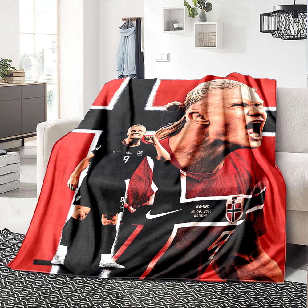 Man City's Haaland Celebration Blanket Warmthful Decor Great for Bed Chair Office for All Seasons Digital Print Birthday Christmas Gift Blanket