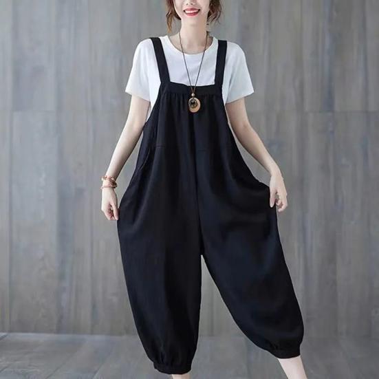 Женский летний комбинезон без рукавов с квадратным воротником — фото 5