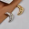 Unique Alloy Croissant Brooch Pins Clothing Jewelry Accessories Eye Catching Corsage Pins Perfect Gift for Women Girls