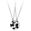 Best Friend Friendship Necklace Set Magnetic Matching Football Soccer Pendant for Boys and Girls Gifts