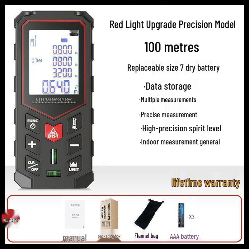 High-Precision Red Light Infrared Laser Rangefinder and Handheld Electronic Measuring Instrument
