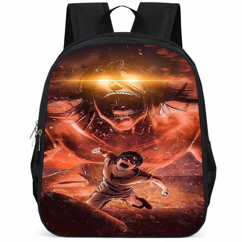 Durable Attack On Titan Backpack For Elementary Students 15 Inch Large Capacity
