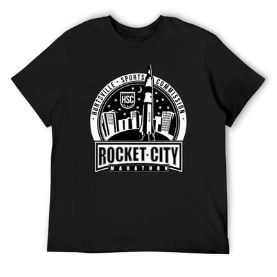 Rocket City Marathon T-Shirt Blue Archive Cotton Man T-shirts Street Wear Custom Shirt Shirts Men Graphic