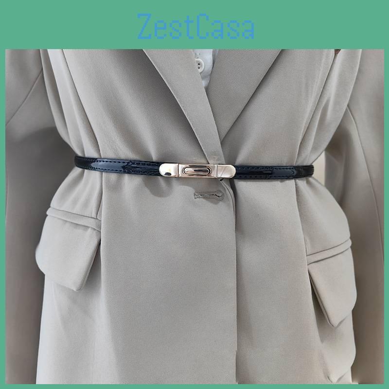 Summer Leather Genuine Girl Slim Waist Belt Metal Buckle Decoration Dresses