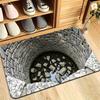 Flannel Door Mat 3D Crocodile Pattern Optical Illusion Floor Rug for Front Door Entrance Garden Home Decor Carpet