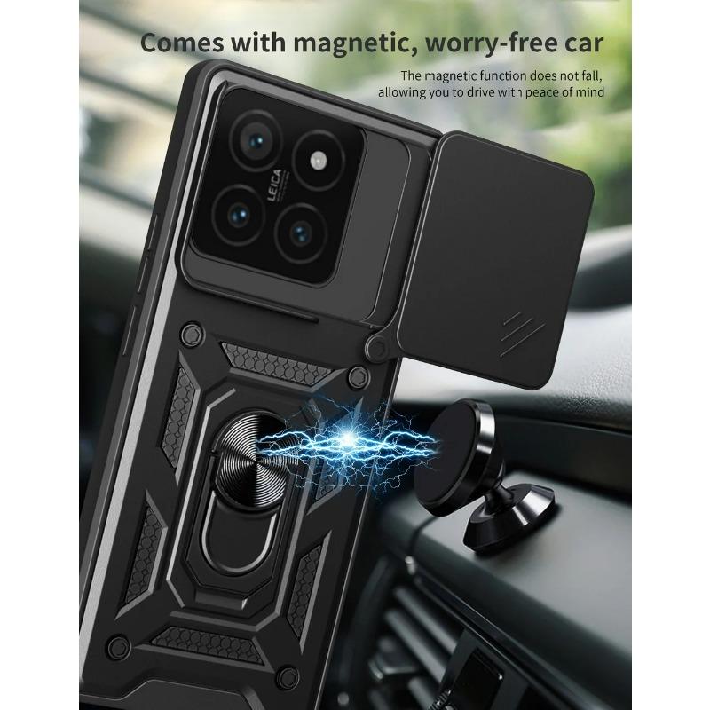Camera protect Case for Xiaomi 14T Pro Xiaomi Mi 14T Armor Hybrid Ring Back Cover