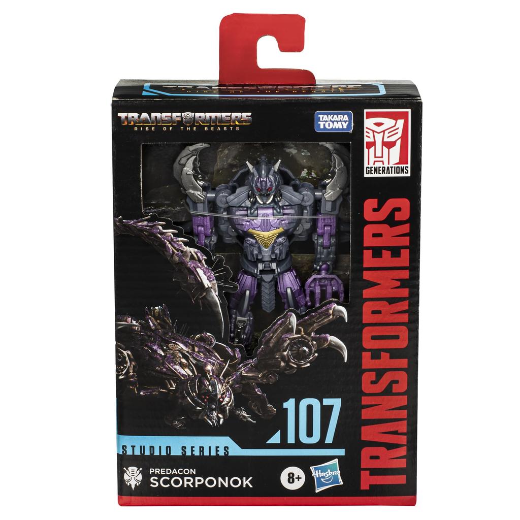 Transformers Toys Studio Series Deluxe Rise of the Beasts 107 Predacon Scorponok 4.5-inch Conversion Action Figure, Ages 8+, F8755