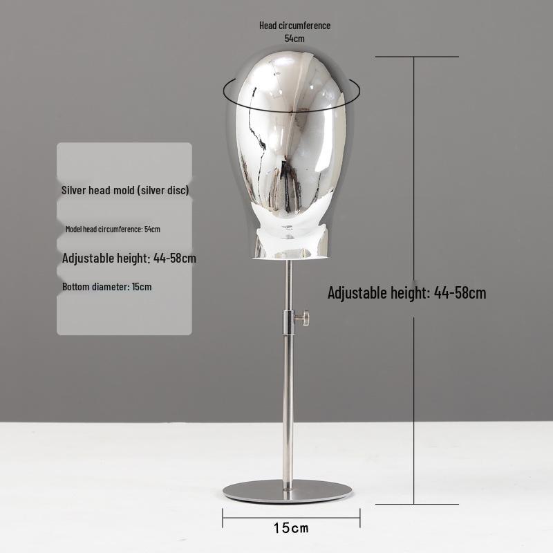 Galvanisierter Schaufensterkopf für Hüte & Perücken - Weiblicher Ausstellungsständer