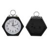 Polygon Alarm Clock Metal Shell Stable Quiet Compact Alarm Clock for Student Black