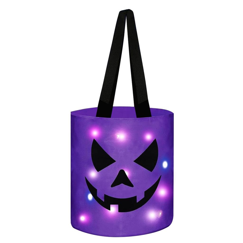 Halloween leuchtende Kürbis-Süßigkeitentasche für -oder- Süßes oder Saures