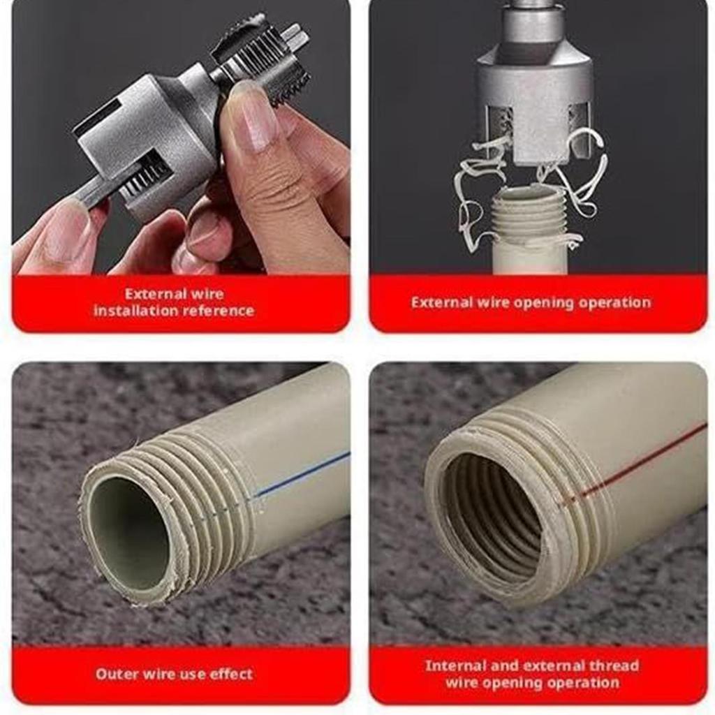 Upgrade PVC External Pipe Threading Tool Steel Water Pipe Threader Water Pipes Plumbing Repair Home Repair Supplies
