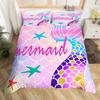 Copripiumino con Scaglie di Pesce Copripiumino a Coda di Sirena Matrimoniale Microfibra Ragazza Guscio Stella Marina Set Biancheria da Letto Per Bambino Adolescente Stanza Kawaii Decorazione