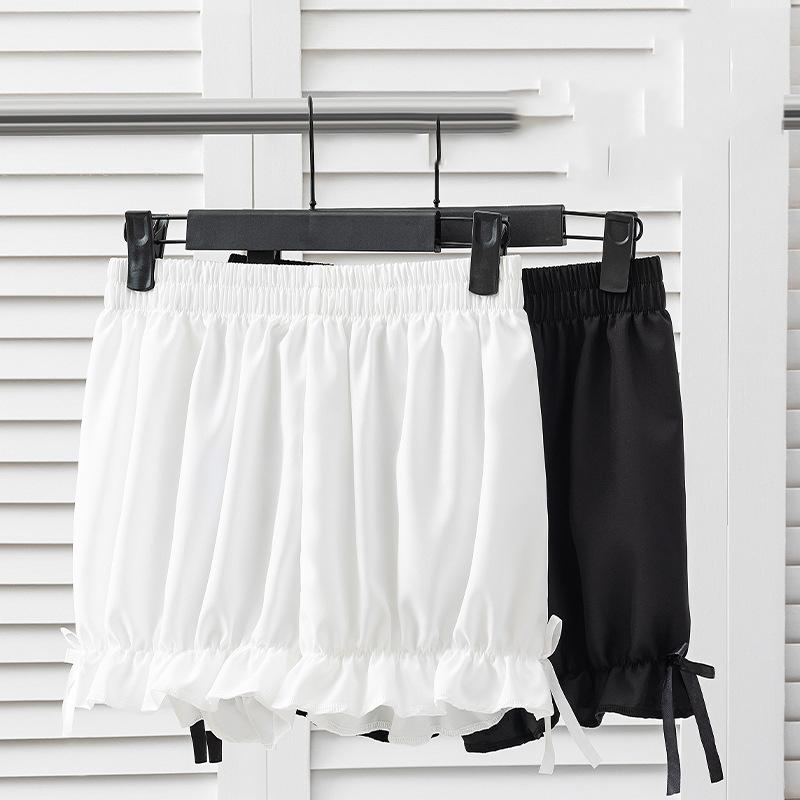 Chiloți Scurți de Damă cu Volane Imitate, Pantaloni de Siguranță Anti-Expunere, Chiloți Lolita, Pantaloni Scurți pentru Rochie