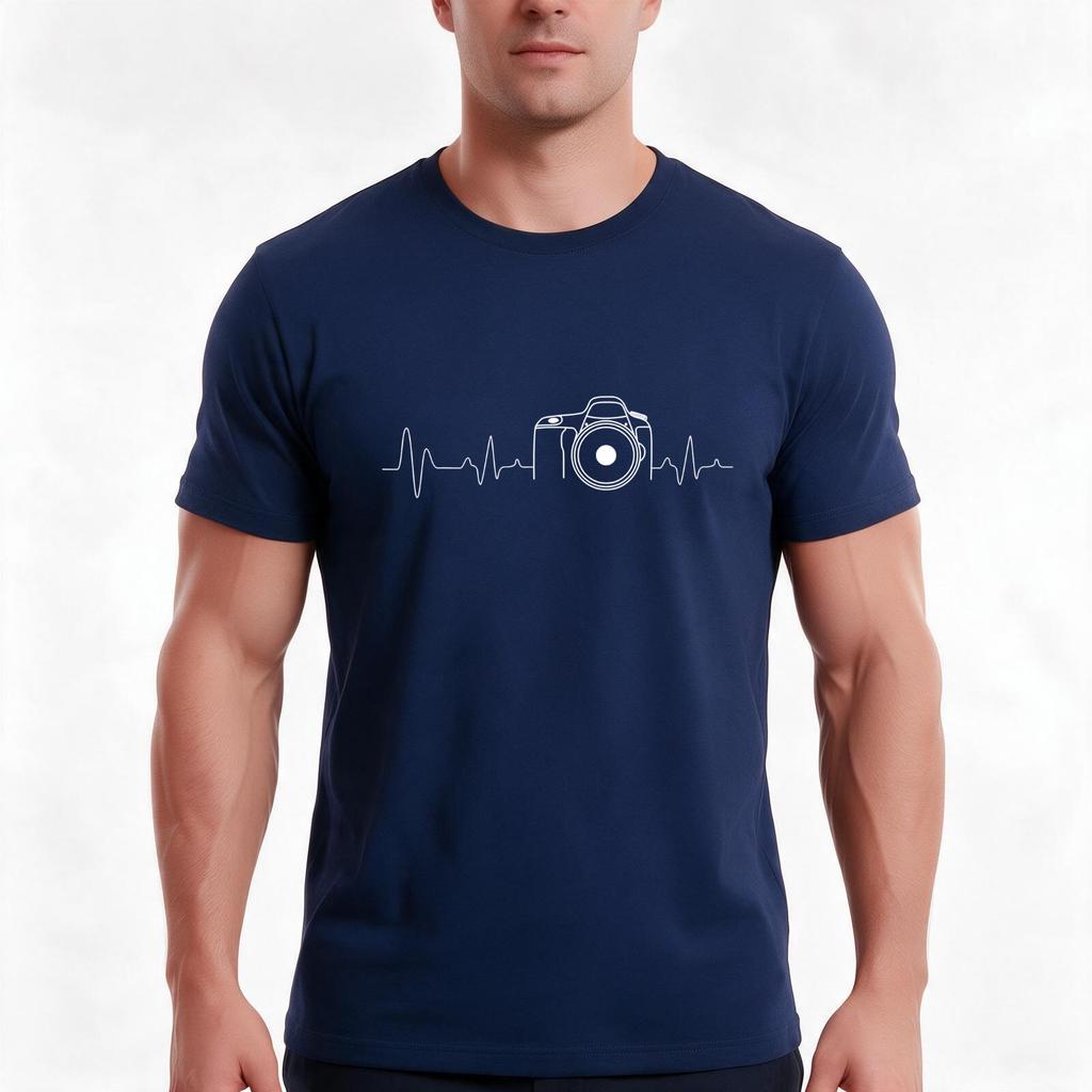 Photographer Gift Idea Heartbeat Photography Camera Tshirt Summer Casual Cotton Tee Oversized Streetwear Tops 100 Cotton