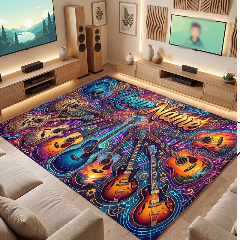 Celebration Theme Crystal Velvet Floor Rug Personalized Custom Name Text Warm Carpet Home Decoration