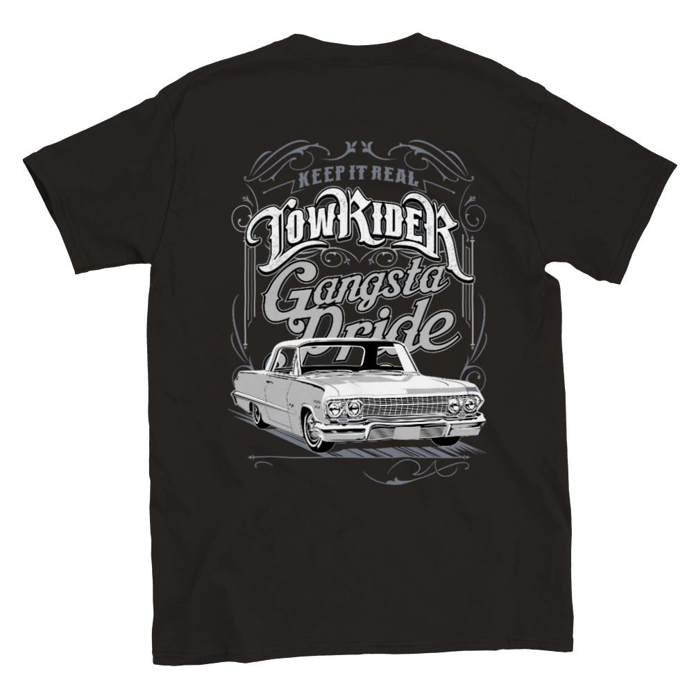 Будь настоящим - 64 Impala Lowrider - Гордость гангстеров - Принт на спине - Футболка Унисекс Футболка L