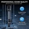 Bluetooth Wireless Microphones, Rechargeable UHF Cordless Microphone System for Home Party, Metal Dual Handheld for Home Karaoke, Church, Party