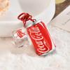 Trendy Creative Coke Bottle Car Keychain with Ice Cube Charm - Stylish Couple Bag Accessory