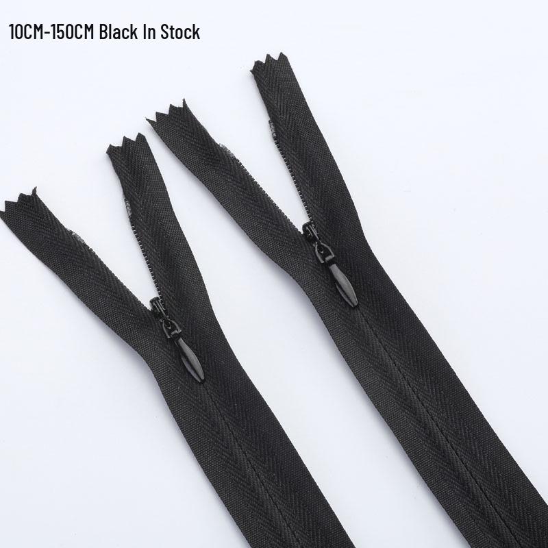 White Invisible Nylon Zipper No. 3 for Cushions with Fabric Edge