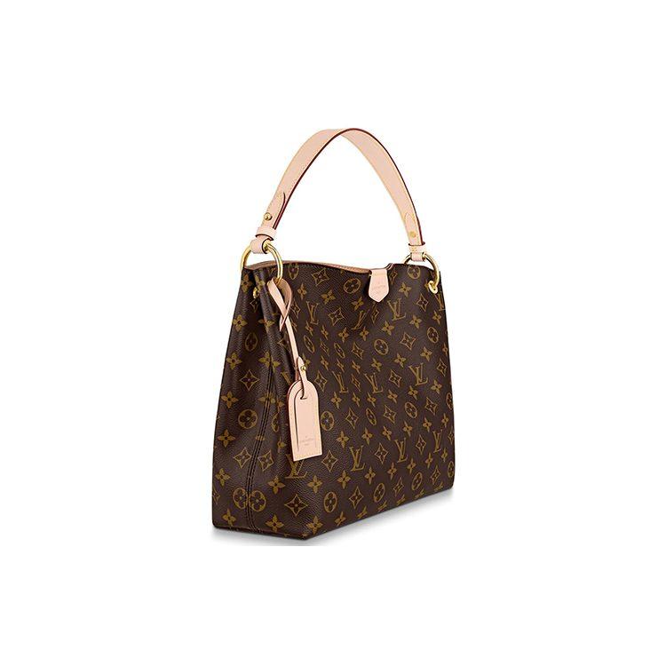Louis Vuitton Graceful Coated Canvas With Leather Handbag Small Women's Brown M43701