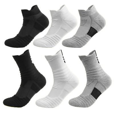Mesh-Sport-Frottee-Socken, gepolstert, feuchtigkeitsregulierend und langlebig, reduziert die Belastung des Fußes beim Laufen, Wandern, Radfahren, Basketball