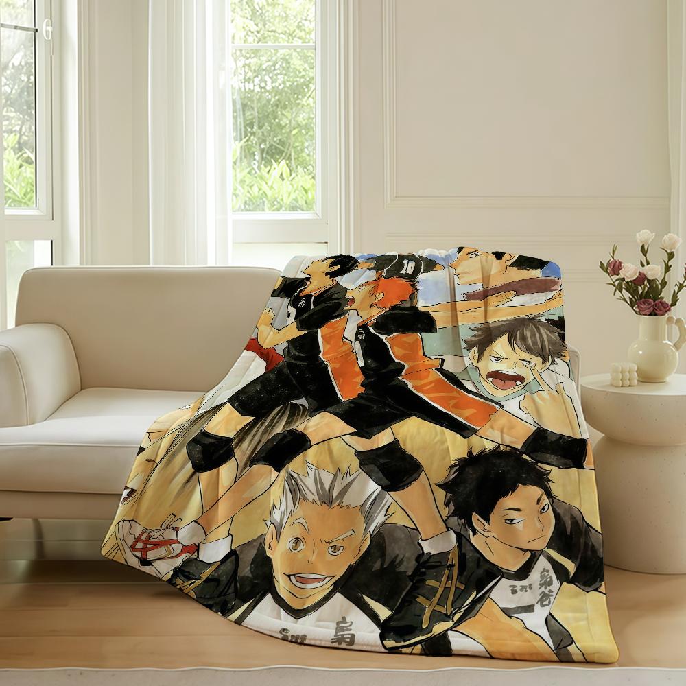 Volleyball Anime H Haikyu!! Blanket For Sofa Office Bed Plane Travel Sleep Read Relax Camping Soft And Warm