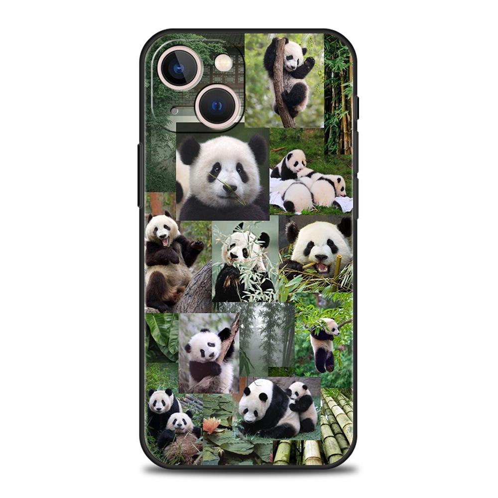 Luxury TPU Soft Phone Case For iPhone 17 Air 16E 16 11 15 14 Pro MAX 12 13 7 8 Plus X XR XS SE 2022 Cover panda